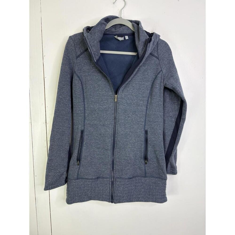 Athleta Jacket Womens Small Cya Stronger Blue Hooded Heavy Sweatshirt Athleisure